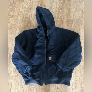 Carhartt Men's Navy Hooded Active  Jacket
